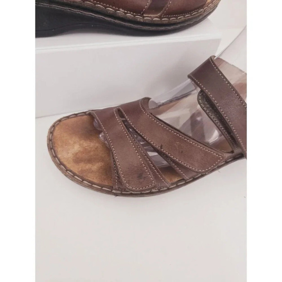 Finn Comfort Brown Leather Slip On Slide Backless Open Toe Sandals Shoes 42 10.5 - Picture 5 of 11